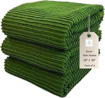 Serafina Home Avocado Forest Green Kitchen Hand Dish Towels: Oversized 28" x 18"