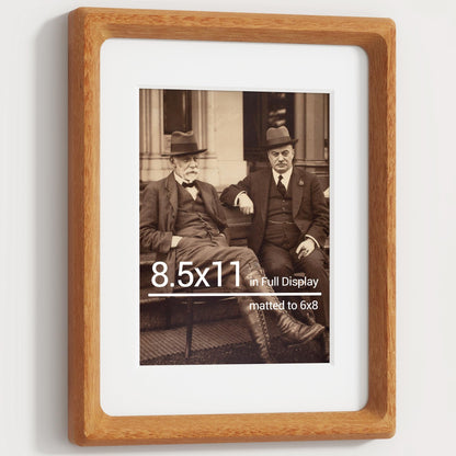 Heimlove 8.5X11 Picture Frames Natural Teak,Original Wood Hand Make Crafted Photo Frame with Mat to 6X8 Graduation Picture Display,Family Picture,Wedding Picture Tabletop & Wall Decoration