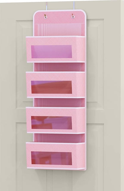 Simple Houseware 4 Clear Window Pocket Over Closet Door Storage Hanging
