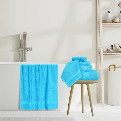 GLAMBURG Ultra Soft 8-Piece Towel Set -100% Pure Ringspun Cotton, Contains 2