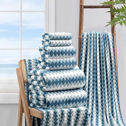 8 Piece Bathroom Towel Set |2 Oversized Bath Towels, 2 Hand Towels, 4