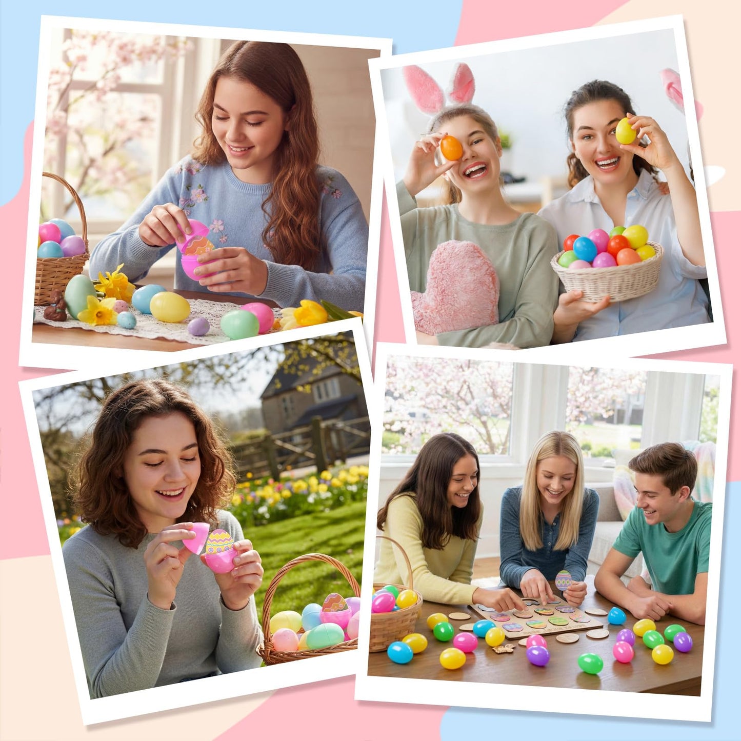 Ceenna Resurrection Easter Story Game with Wooden Board, 12 Egg Cards, 11 Symbolic Puzzle, 12 Plastic Eggs, Interactive Resurrection Learning Activity for Kids Multi-layer Faith Based Easter Gift Set