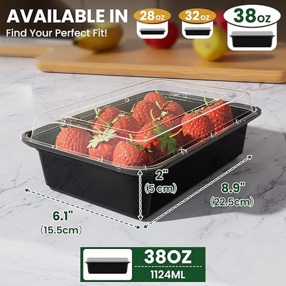 38oz Meal Prep Containers, Reusable Bento Box
