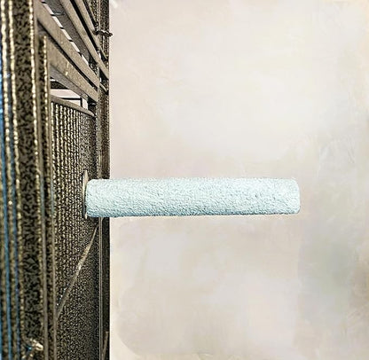 Polly's Pastels Nail Trimming & Beak Conditioning Safety Perch for Cockatiels, Cockatoos, Macaws, Parakeets, Budgies, Parrots and All Other Birds (Blue, Small-1" Dia. x 6" Long)
