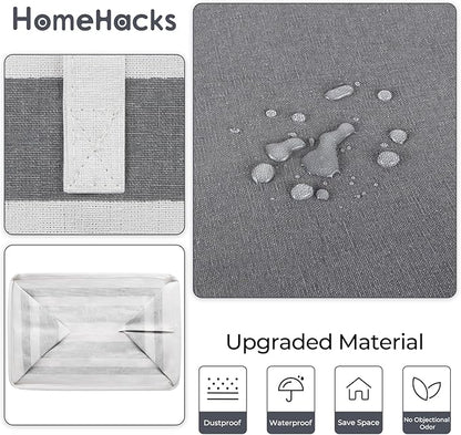 HomeHacks 4-Pack Large Laundry Basket, 75L Each Waterproof, Freestanding