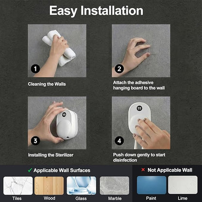 UV Toothbrush Sanitizer Holder Wall Mounted