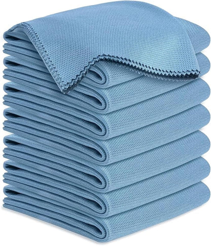 Microfiber Cleaning Cloths Glass Cleaner: 8 Packs 18X18 Window Cleaner Kit Wine