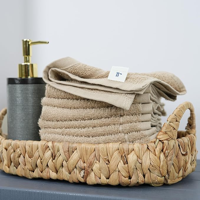 Tens Towels Pack of 60 Washcloths, 12 x 12 Inches, Lighter Weight, Quick to Dry