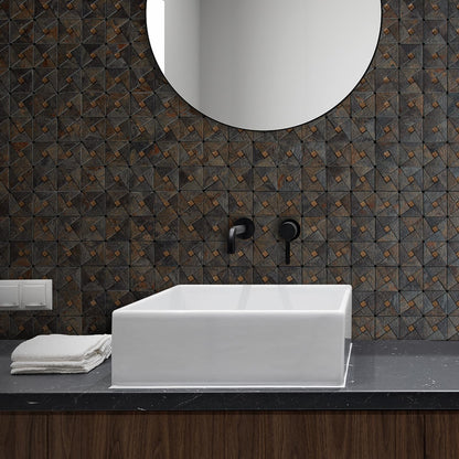 DICOFUN 10-Sheet Rustic Slate Look Peel and Stick Backsplash Tile, Mixed Glass Self-Adhesive Mosaic Tiles, Stainless Steel Stick on Wall Tiles for Kitchen and Bathroom Backspalsh, Mirror Decor