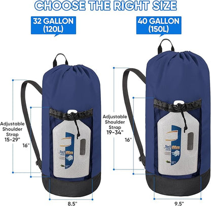 BALEINE 150L Laundry Bag Backpack, 900D Oxford Fabric Large Travel Laundry Bags