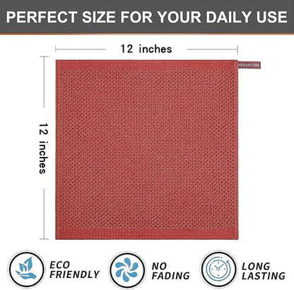Kitinjoy 100% Cotton Kitchen Dish Cloths, 12 Pack Waffle Weave Ultra Soft
