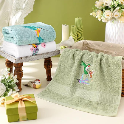 3 Pcs Hummingbird Hand Towels Farmhouse Garden Hummingbird Bathroom Decor 14x29