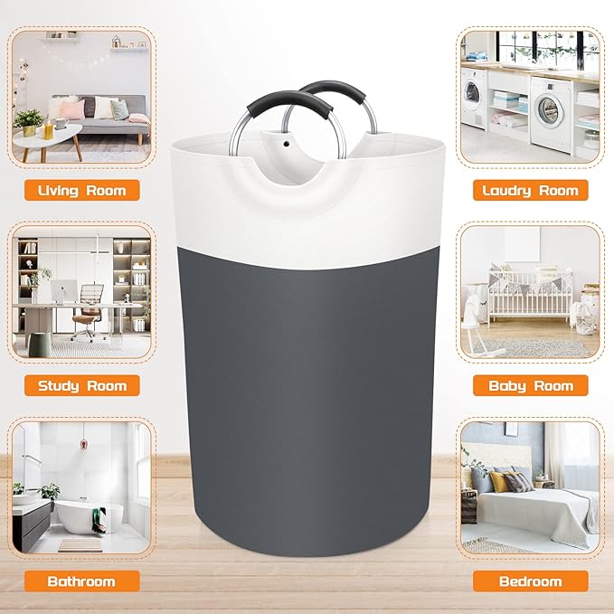 BlissTotes 75L Laundry Basket, Freestanding Laundry Hamper, Collapsible Dirty