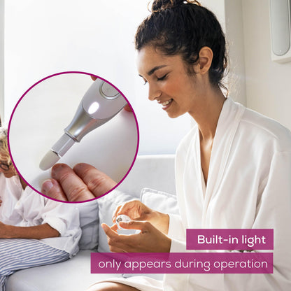 Beurer MP64 Nail Drill Kit, Cordless Electric Nail File with 10 Attachments and LED Light, Electric Manicure Set with Adjustable Speed, E-File for Manicure and Pedicure, with Storage Case