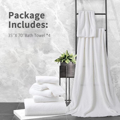 Extra Large Bath Towel Set of 4, Oversized Bath Sheet Super Soft Highly