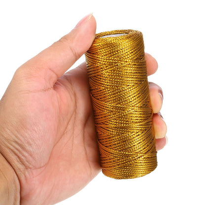 PATIKIL 110 Yards Decorative Metallic Bakers Twine, 1 Rolls Wrapping Twine String Rope DIY Tie Gift Packing Materials for Christmas Crafts Wedding Present,Gold & Silver