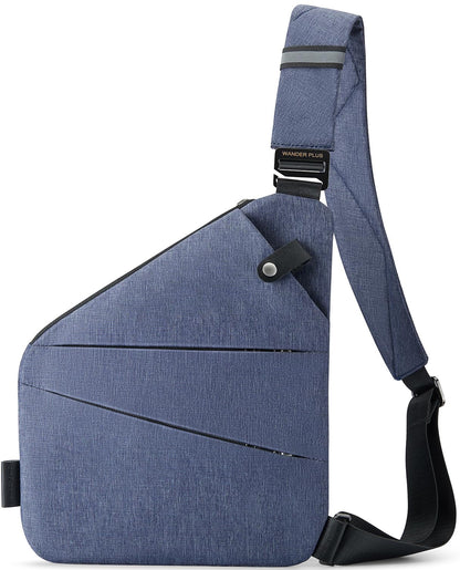 WANDER PLUS® Anti Theft Crossbody Travel Bag for Women Men, Multi-Pocket Crossbody Bag, Slim Sling Bag with Adjustable Strap