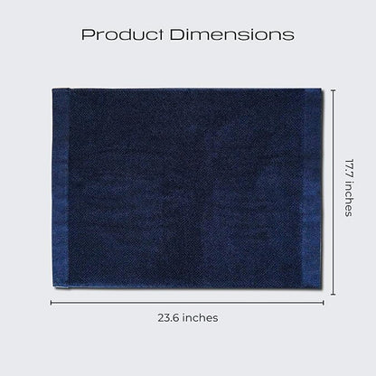Luxury Silver-Infused Navy Blue Hand Towel Set of 2, 23.6"x17.7"