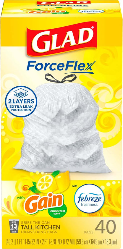 Glad Trash Bags, 13 Gallon, 40 Ct
