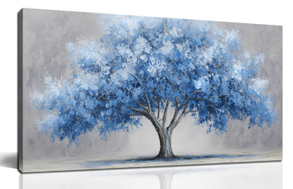WVMAPTA Tree Of Life Wall Art For Living Room Blue Wall Decor For Office Tree Prints Wall Art For Bedroom Size 20 x 40 Inch