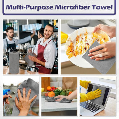 FIXSMITH Microfiber Cleaning Cloth Roll -75 Pack, Microfiber Towel Roll Tear