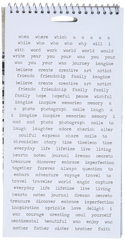 Tim Holtz Idea-ology Chitchat Word Stickers, Black and White Matte Cardstock, 1088 Stickers, TH92998, 1/8"
