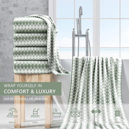 4 Piece Bath Towel Set Oversized Bath Sheet 35"x70" Bathroom Towel Extra Large