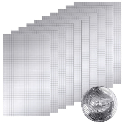 4500 PCS/10 Sheets Mirror Tiles Self Adhesive, 10x10mm Disco Tile for DIY Craft, Home & Party Decoration, Sparkling Glass Mirror Mosaic Tiles for DIY Craft Decoration, Art Collage (Silver)