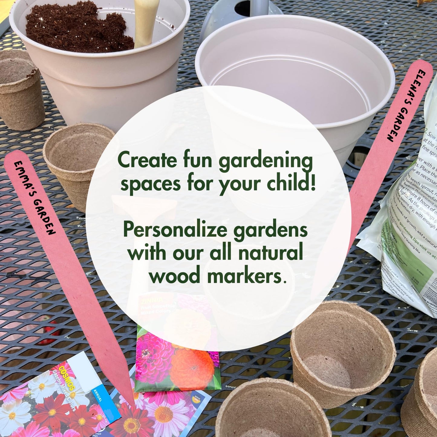 100% Natural Wood Plant Markers - 12 Inches Tall - for Field and Garden Use - Eco-Friendly & Sustainable Plant Identification - Made in USA - (Pack of 25)