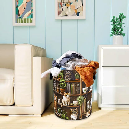 Cute Cat Laundry Basket Bookshelf Animal Oxford Cloth Laundry Hamper Funny