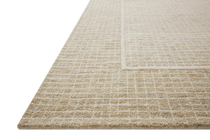 Loloi Chris Loves Julia Briggs Collection, Wheat & Ivory, 5'-0" x 7'-6" Area Rug – Minimal Gritted Design Area Rugs for Living Room Bedroom Entryway & Hallway No Shed High Traffic Home Decor Rug