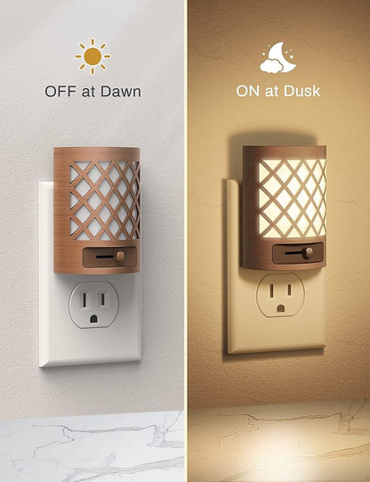 DORESshop Night Light, Night Lights Plug Into Wall [2 Pack], Plug in Night Light, Nightlight, Dusk to Dawn Sensor, Adjustable Brightness Night Lights for Bathroom, Hallway, Stairway, Soft White