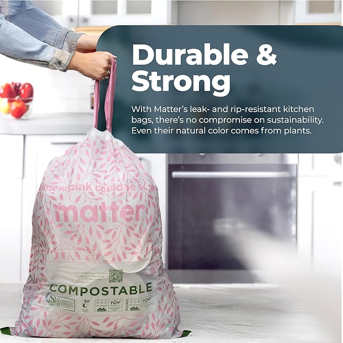Matter Compostable Variety Pack 3 Gallon and 13 Gallon Kitchen Trash Bags