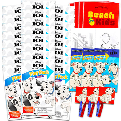 Disney 101 Dalmatians Mini Party Favors Set for Kids - Bundle with 24 Mini 101 Dalmatians Grab n Go Play Packs with Coloring Pages, Stickers and More (101 Dalmatians Birthday Party Supplies)