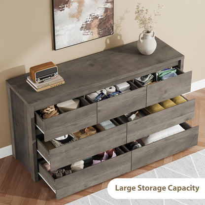 GarveeHome 7 Drawer Dresser for Bedroom, Wide Modern Chest of Drawers, Large Wood Dresser Wooden Storage Organizer for Living Room, Hallway Entryway