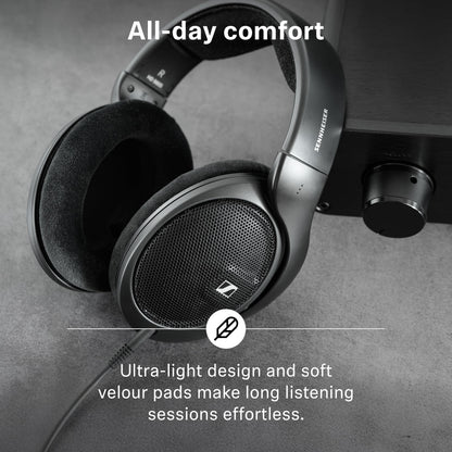 Sennheiser HD 560S Open-Back Over-Ear Wired Headphones – Neutral, Natural Sound for Music, Gaming, and Content Creation, Black