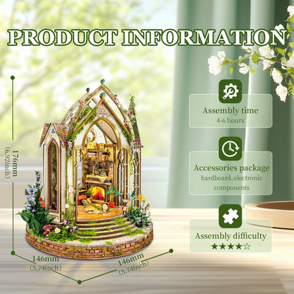 JOINCON DIY Miniature House Kit,Tiny House Castle Shape Flower Room DIY Dollhouse Miniature Kit for Adults Teen 3D Wooden Craft Mini Model Kit, Gifts Home Decor- Dreamland Floral Studio (SQ-66)