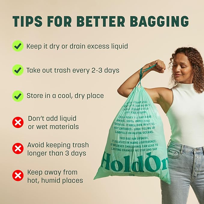 HoldOn 13-Gallon Trash Bags – Tall Kitchen Trash Bags