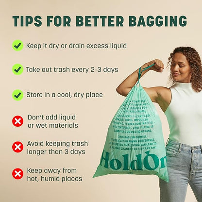 HoldOn 13-Gallon Trash Bags – Tall Kitchen Trash Bags