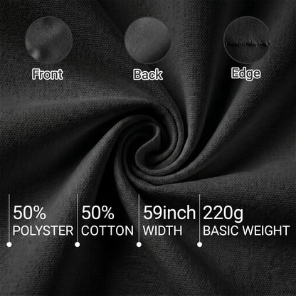Q&J Fabric Co. 5 Yards Black Canvas Fabric by the Yard 8oz 400D Cotton Blend Canvas Material 59 Inch Wide for Sewing DIY Crafts Home Decor Tote Bags