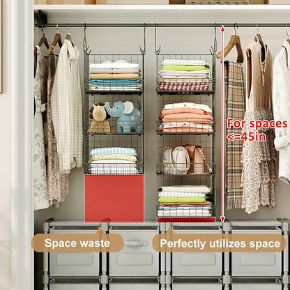 4 Tier Closet Hanging Organizer, Closet Organizers and Storage