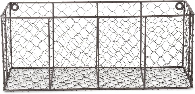 DII Chicken Wire Collection Farmhouse Vintage Wall Baskets, Medium Basket