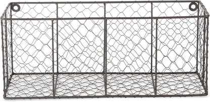 DII Chicken Wire Collection Farmhouse Vintage Wall Baskets, Medium Basket