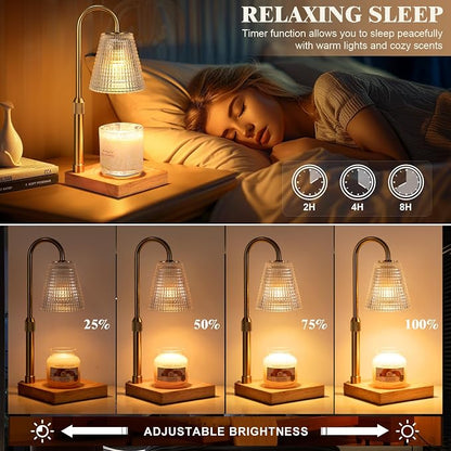 Hong-in Adjustable Candle Warmer Lamp with Timer Dimmer,Birthday Gifts for Women Mom Sister,House Warming Gifts New Home Room Decor,Vintage Wax Warmer for Scented Wax Jar Candles