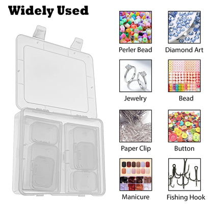 CHSZCHOMER 9 Pack Clear Plastic Storage Boxes with Snap-Lock Lids, Assorted Sizes Mini Organizer Containers with Bonus Marking Labels for DIY Crafts, Beads,Charms,Stickers, SMT Components,Hardware