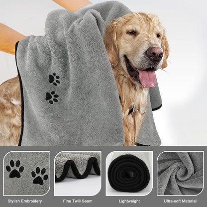 3Pieces Microfiber Pet Bath Towel Dog Towel.Dog Towel Soft Absorbent Drying for Small Medium Large Dogs and Cats with Great for Bathing and Grooming (35 x 20 Inch 3 Colors)