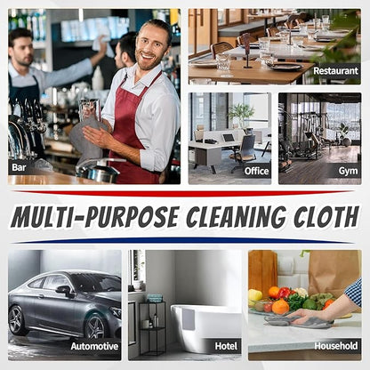 FIXSMITH Microfiber Cleaning Cloth, Shop Towels Bulk, 24 Pack Grey Microfiber