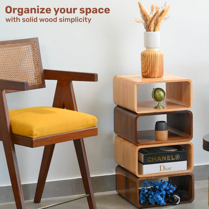 Contempa Wooden Cube Storage Book Shelf Organizer, Bookcase for Bedroom, Livingroom, Dormroom, Home Office, Studyroom, Home Decor and Contemporary Spaces (Walnut | Pack of 1)