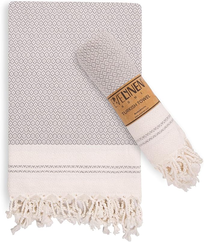 Evelynen Turkish Hand Towels for Bathroom & Kitchen Towels Decorative Set of 2