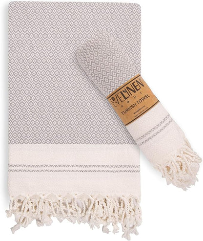 Evelynen Turkish Hand Towels for Bathroom & Kitchen Towels Decorative Set of 2